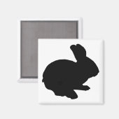 Black Silhouette Easter Bunny Magnet (Voorkant / Achterkant)