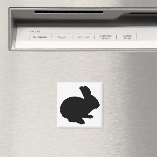 Black Silhouette Easter Bunny Magnet (Insitu (Vaatwasser))