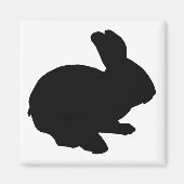 Black Silhouette Easter Bunny Magnet (Voorkant)