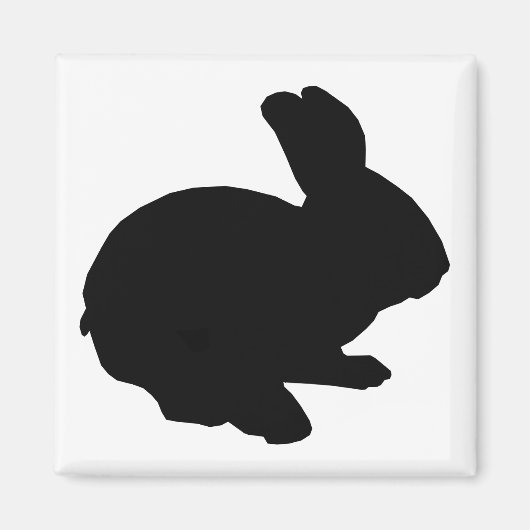 Black Silhouette Easter Bunny Magnet (Voorkant)