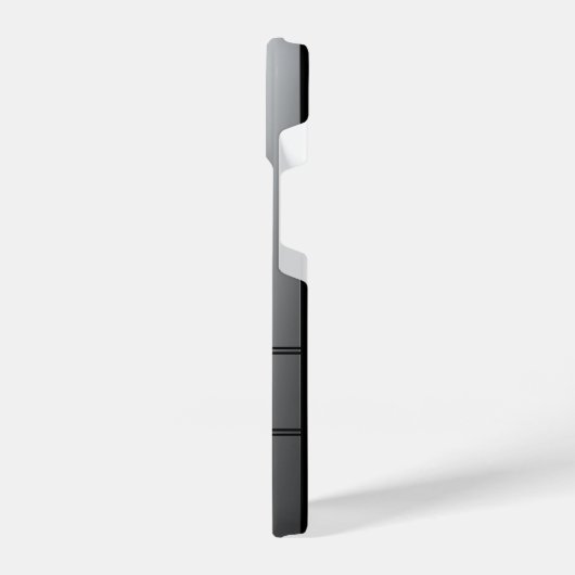 Black Silhouette Golfer op Silver Monogram iPhone Hoesje (Linkerkant)