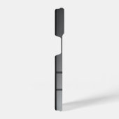 Black Silhouette Golfer op Silver Monogram iPhone Hoesje (Rechterkant)