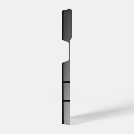 Black Silhouette Golfer op Silver Monogram iPhone Hoesje (Rechterkant)