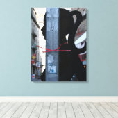 Black Silhouette in het fotografiescanvas Canvas Afdruk (Insitu (Houten vloer))