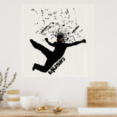 Black Silhouette Music Concept Design Dancing Man Poster (Keuken)