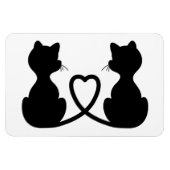 Black Silhouette of Two Cats in Love Magneet (Horizontaal)