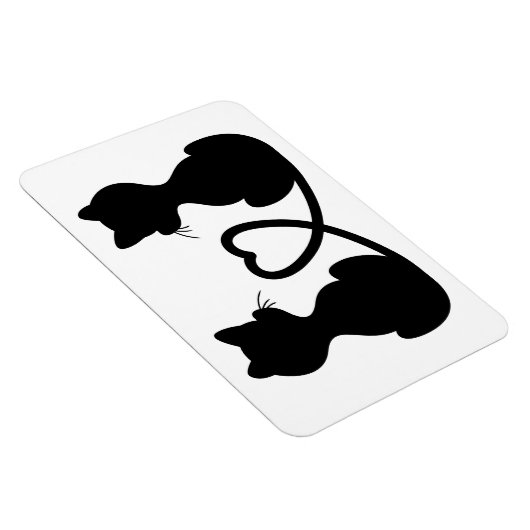 Black Silhouette of Two Cats in Love Magneet (Rechterzijde)