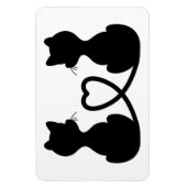 Black Silhouette of Two Cats in Love Magneet (Verticaal)