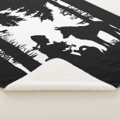 Black Silhouette over White Red Riding Hood Wolf Sherpa Deken (3/4)
