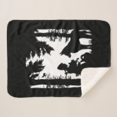 Black Silhouette over White Red Riding Hood Wolf Sherpa Deken (Voorkant (horizontaal))