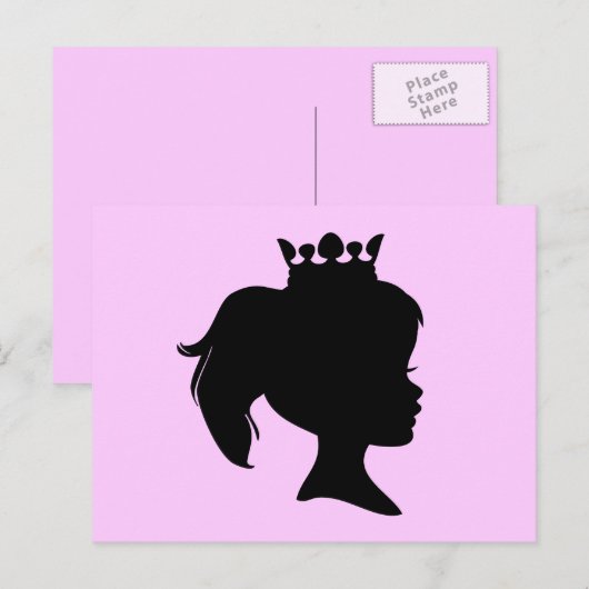 Black Silhouette Princess T-shirts en Gifts Briefkaart (Voorkant / Achterkant)