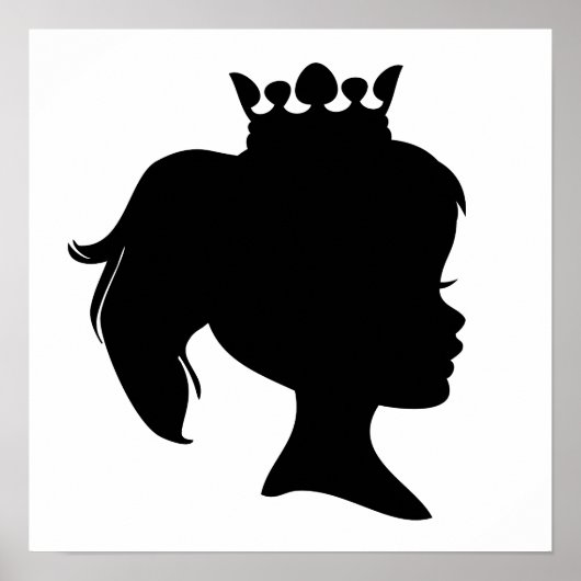 Black Silhouette Princess T-shirts en Gifts Poster (Voorkant)