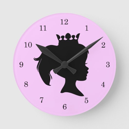 Black Silhouette Princess T-shirts en Gifts Ronde Klok (Voorkant)