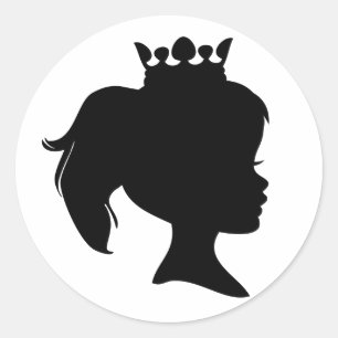 Black Silhouette Princess T-shirts en Gifts Ronde Sticker