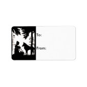 Black Silhouette Red Riding Hood Wolf Bossen Etiket (Voorkant)