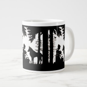 Black Silhouette Red Riding Hood Wolf Bossen Grote Koffiekop