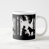 Black Silhouette Red Riding Hood Wolf Bossen Grote Koffiekop (Rechts)