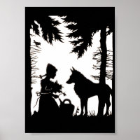 Black Silhouette Red Riding Hood Wolf Bossen