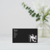 Black Silhouette Red Riding Hood Wolf Bossen Visitekaartje (Staand voorkant)