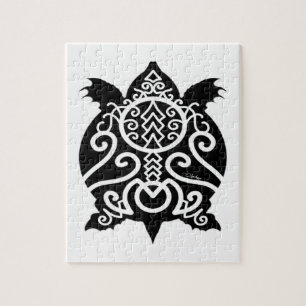 Black Silhouette Snapper Turtle Legpuzzel
