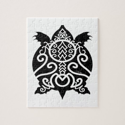 Black Silhouette Snapper Turtle Legpuzzel (Verticaal)