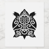 Black Silhouette Snapper Turtle Wijn Etiket (Enkel label)