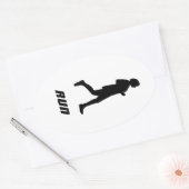 Black Silhouette Vrouw Runner Running Run Ovale Sticker (Envelop)