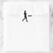 Black Silhouette Vrouw Runner Running Run Ronde Sticker (Tas)