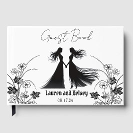 Black Silhouette Wedding Guest Gastenboek