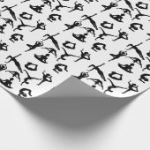 Black Silhouettes of Yoga Positions Gift Wrap Cadeaupapier (Hoek)