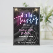 Black Silk Talk 30e naar mij verjaardagsfeestje Kaart (Staand voorkant)