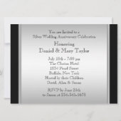Black Silver 25th Wedding Jubileum Party Kaart (Achterkant)