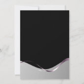 Black Silver 40th Birthday Party Invitation Kaart (Achterkant)