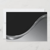 Black Silver 40th Birthday Party Invitation Kaart (Achterkant)