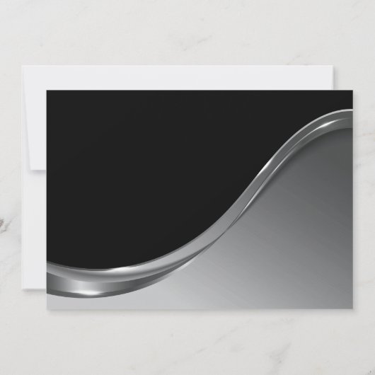 Black Silver 40th Birthday Party Invitation Kaart (Achterkant)