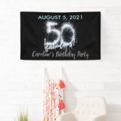 Black Silver 50 en nog steeds Fabulous 50th Birthd Spandoek (Insitu)