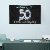 Black Silver 50 en nog steeds Fabulous 50th Birthd Spandoek (Beurs)