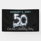 Black Silver 50 en nog steeds Fabulous 50th Birthd Spandoek (Horizontaal)