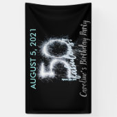 Black Silver 50 en nog steeds Fabulous 50th Birthd Spandoek (Verticaal)