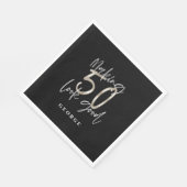 Black Silver 50e verjaardag moderne elegant Servet (Hoek)