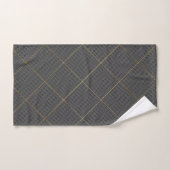 BLACK SILVER ABSTRACT CIRCLES GRID BATH TOWEL SET BAD HANDDOEK (Handdoek)