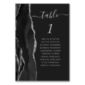 Black Silver Agate Dark Wedding Kaart (Achterkant)