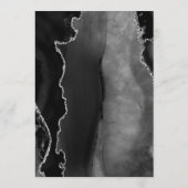 Black Silver Agate Dark Wedding Menu (Achterkant)