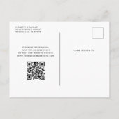 Black Silver Agate QR-code Save the Date Aankondigingskaart (Achterkant)
