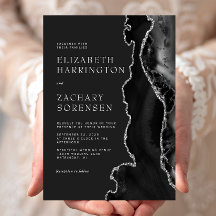 Black Silver Agate Wedding