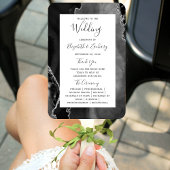 Black Silver Agate Wedding Program Handwaaier