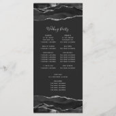 Black Silver Agate Wedding Programmakaart (Achterkant)