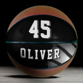 Black Silver Basket Ball Player's Name Number Basketbal