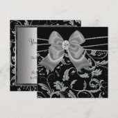 Black Silver Black All Occasion Party-uitnodiginge Kaart (Voorkant / Achterkant)