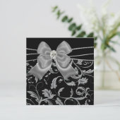 Black Silver Black All Occasion Party-uitnodiginge Kaart (Staand voorkant)